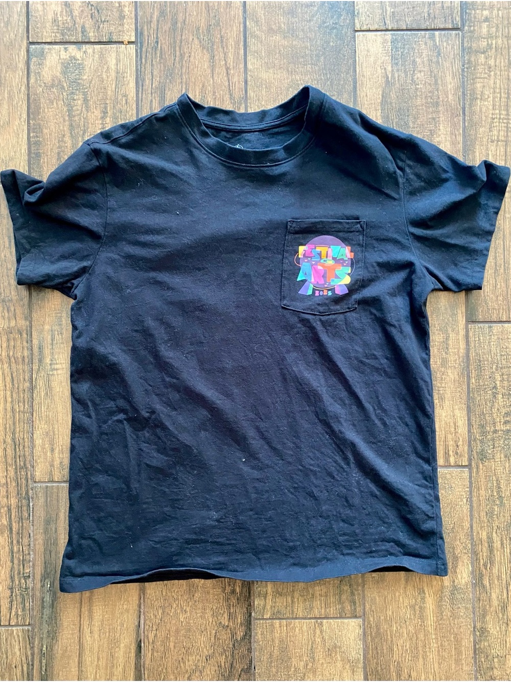 Disney Figment Epcot Festival of the Arts Black Short Sleeve Pocket Tee